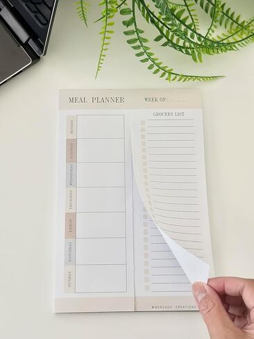 Weekly Meal Planner- Magnetic Refrigerator Menu Planner with 52 Tear-Off Sheets & Grocery Shopping Lists (9"×6"）(Blue) in Kuwait