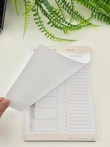 Weekly Meal Planner- Magnetic Refrigerator Menu Planner with 52 Tear-Off Sheets & Grocery Shopping Lists (9"×6"）(Blue) in Kuwait