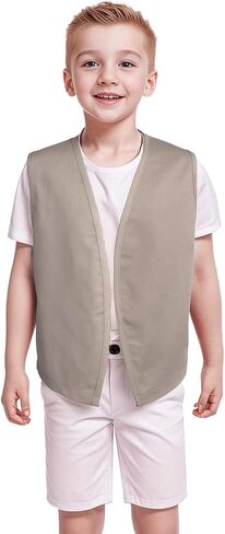 TopTie No-Button Child Vest Kid Volunteer Victorian Waistcoat Peasant Party Costume Vests in Kuwait