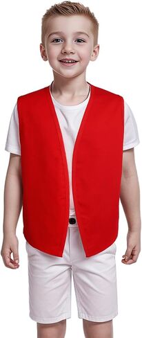 TopTie No-Button Child Vest Kid Volunteer Victorian Waistcoat Peasant Party Costume Vests in Kuwait