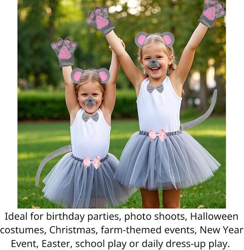 Kirei Sui Kids Animal زي ماوس توتو الأذن عقال ربطة عنق ذيل وأقدام in Kuwait