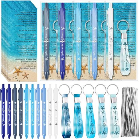 هدايا تقدير قصة Starfish Bulk Make A Varter Point Pens Starfish Silicon Beychains بطاقات تحفيزية ، شكرًا لك هدية للمتطوعين في موظفي زميل في العمل in Kuwait