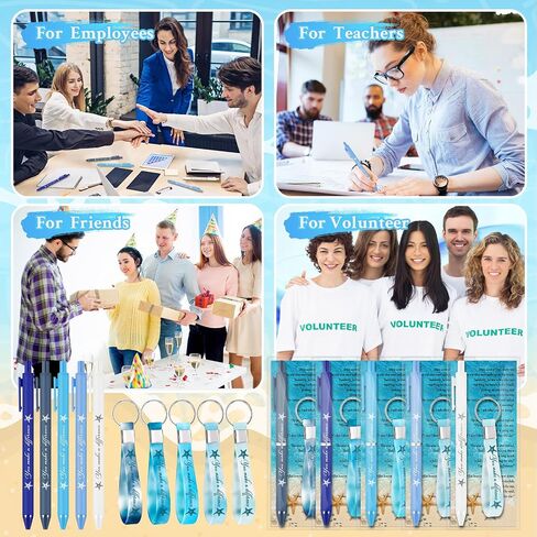 هدايا تقدير قصة Starfish Bulk Make A Varter Point Pens Starfish Silicon Beychains بطاقات تحفيزية ، شكرًا لك هدية للمتطوعين في موظفي زميل في العمل in Kuwait