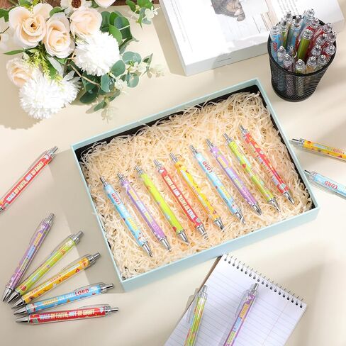 25 Pcs Bible Verse Ballpoint Pens Christian Gift Motivational Cute Style Ballpoint Retractable Ink Pens for Kids School Office Supplies Sunday School Prize Goodie Bags Stuffers in Saudi Arabia
