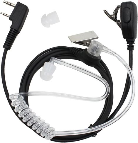 2-pin Covert Acoustic Tube Earpiece Headset for Kenwood Puxing Wouxun Baofeng Two Way Radio 2pin(2 Pack) in Kuwait