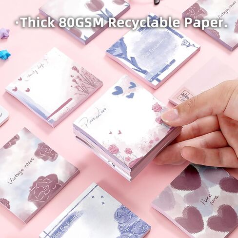 9 PCS Retro Sticky Notes 3x3 Cute and Aesthetic Post it Notes Self-Stick Note Pads for School, Office, and Home - Ideal Gifts for Teachers, Women, and Coworkers (cat) in Kuwait