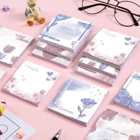 9 PCS Retro Sticky Notes 3x3 Cute and Aesthetic Post it Notes Self-Stick Note Pads for School, Office, and Home - Ideal Gifts for Teachers, Women, and Coworkers (cat) in Kuwait