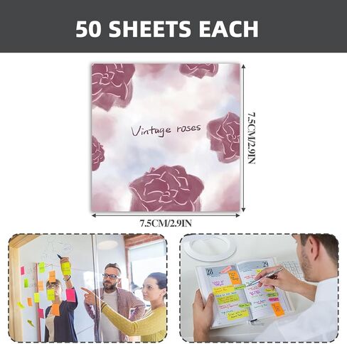 9 PCS Retro Sticky Notes 3x3 Cute and Aesthetic Post it Notes Self-Stick Note Pads for School, Office, and Home - Ideal Gifts for Teachers, Women, and Coworkers (cat) in Kuwait