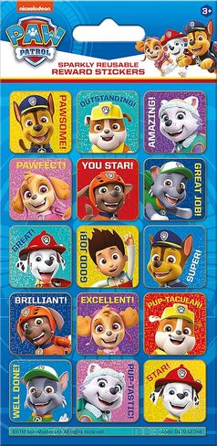 01.70.12.046 Paw Patrol Sparkly Reusable Reward Stickers, Blue, 19.5cm x 9.5cm in Saudi Arabia