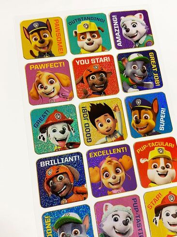 01.70.12.046 Paw Patrol Sparkly Reusable Reward Stickers, Blue, 19.5cm x 9.5cm in Saudi Arabia