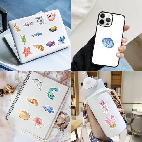 103 PCS ملصقات سمك القرش ، شارات القرش المحيطية ملصقات فينيل مقاومة للماء لزجاجة ماء أجهزة الكمبيوتر المحمولة. in Kuwait