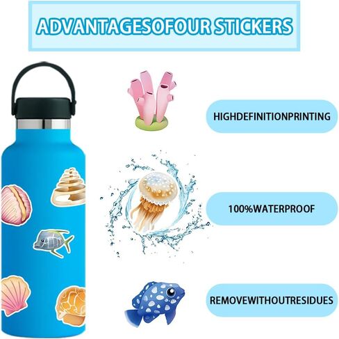 103 PCS ملصقات سمك القرش ، شارات القرش المحيطية ملصقات فينيل مقاومة للماء لزجاجة ماء أجهزة الكمبيوتر المحمولة. in Kuwait