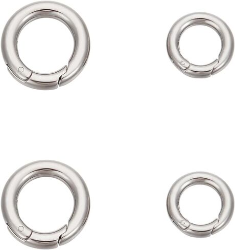 UNICRAFTALE 4 Pcs 2 Sizes Spring Gate Rings Stainless Steel O Rings 12mm/16mm Spring Clasp Connector Round Keyring Buckle Metal Trigger Rings Carabiner Clip Snap for Keychain Bag Purse Handbag Strap in Saudi Arabia