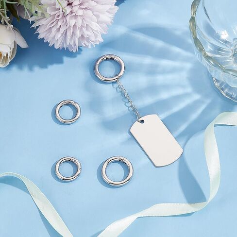 UNICRAFTALE 4 Pcs 2 Sizes Spring Gate Rings Stainless Steel O Rings 12mm/16mm Spring Clasp Connector Round Keyring Buckle Metal Trigger Rings Carabiner Clip Snap for Keychain Bag Purse Handbag Strap in Saudi Arabia