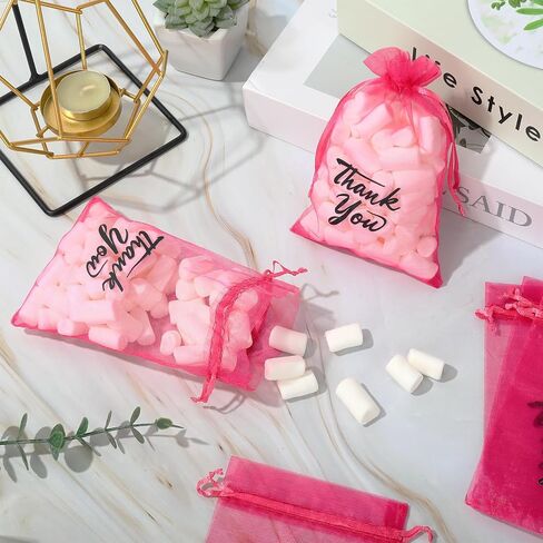 JarThenaAMCS 100 Pcs Thank You Organza Bags Drawstring Golden Leaves Jewelry Gift Bags White Candy Goodies Treat Bags Mesh Bags for Wedding Baby Shower Birthday Party Favor,4 x 6 Inch in Saudi Arabia