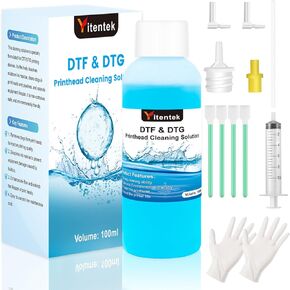 DTF Printhead Cleaning Solution - Universal Print Head Cleaner Kit for Any DTF & DTG Printers, Print Head Cleaning Kit for Epson ET8550 L1800 XP15000 R1390 XP600 4720 i3200 i1600 5113 (100ML)