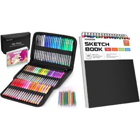 SOUCOLOR 120 PACK GEL PENS 9 "× 12" كتاب رسم