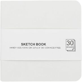 PATIKIL 4x4" Watercolor Paper Sketchbook, 30 Sheet 300GSM/203lb Acid Free Watercolor Journal Hardcover Artists Paper Pads for Painting, White