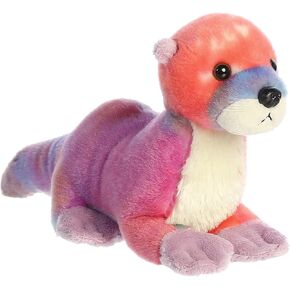 Aurora® Adorable Mini Flopsie™ River Otter Stuffed Animal - Playful Ease - Timeless Companions - Rainbow 8 Inches