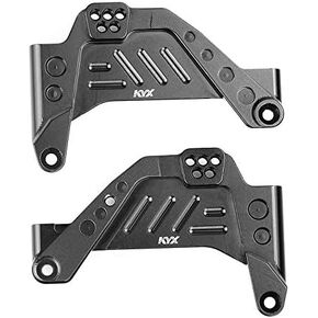 KYX Racing Aluminum Front Shock Towers Suspension Bracket Shock Absorber Bracket for 1/10 RC Crawler Car Axial SCX10 III AXI03007 SCX10.3 (Black)