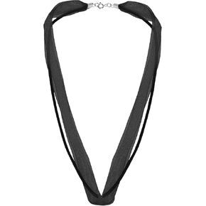 AeraVida Chic Double White Ribbon & Silk Choker Necklace With .925 Sterling Silver Clasp | Silk Ribbon Necklace | White Choker Necklace | Sterling Silver Double Necklace
