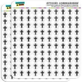 Cross Christian Religious 1/2" (0.5") Planner Calendar Scrapbooking Crafting Stickers - Clear