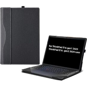 Laptop Cover for Dell Inspiron 16 5635 |ThinkPad E16 Gen 1 2023|E16 Gen 2 2024| IdeaPad Slim 5i Pro All Inclusive Drop Case 16" PU Leather Inside Pocket Cover (Grey)
