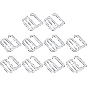 uxcell Metal G-Hook Webbing Buckles, Adjustable Flat Tri-Glide Slide Buckles for Backpack Strap Webbing
