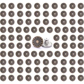 100 PCS Button Button Buttening Butting Button ، أزرار الجينز المعدنية 17 مم No-Sew Nailess أزرار استبدال قابلة للاستبدال للجينز