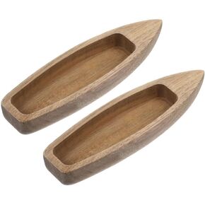 Zerodeko 2pcs طراز القارب الخشبي Mini Rooiature Miniature Wooden Rooboat غير مكتمل قهر قارب صغير من الزورق الشراعي على طاولة زخرفة بحرية لـ DIY