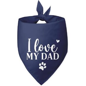 I Love My Dad Dog Bandana Funny Cute Navy Dog Bandana Fathers Day Birthday Christmas Photo Prop Pet Scarf Accessories for Pet Dog Lovers Dog Dad Gifts