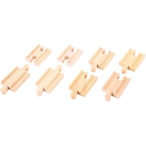 Bigjigs Rail Mini Track (حزمة من 8) - ماركات السكك الحديدية الخشبية الرئيسية الأخرى متوافقة