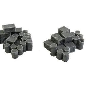 N Scale Model Train Buildings - صناديق وبراميل متنوعة - 01001