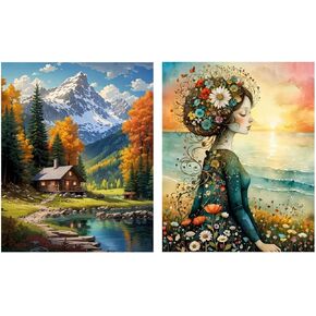ldazao Girl Paint by Numbers Kit for Adults Flower Color Adult Paint by Number Kits Canvas Oil Painting Kit DIY Crafts for Women Gift 16x20 Inch