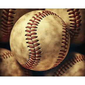 الطلاء حسب الرقم ، Baseball Baseball American كرات الرجعية طباعة الطلاء الأكريلي