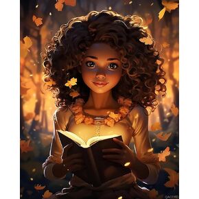 QACEYID African Woman Paint by Number for Adults, DIY Oil Painting Kit on Canvas with Paint Brushes and Acrylic Pigment, Perfect for Paint by Numbers for Beginner, for Home Wall Decor 16x20Inch