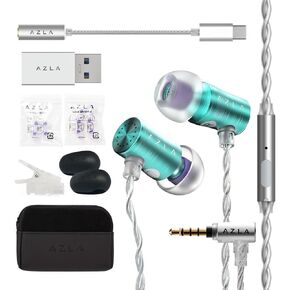 AZLA AZEL Edition G Gen 2 Wired Gaming in-Ear Earbud Headphones with Mic, 3.5mm Jack, USB-C to 3.5mm Adapter, USB-A to USB-C Converter, Black (Black) in Kuwait
