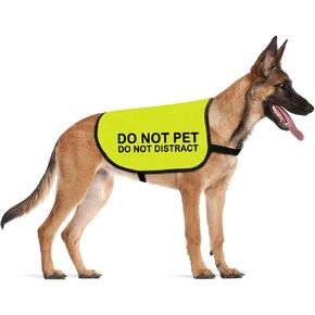 Cenwa Service Dog لا يصرف انتباه سترة الكلب السترة الكلب التفاعلي لا أليف خدمة شعار الكلب تحذير (لا تشتيت الانتباه) ل)