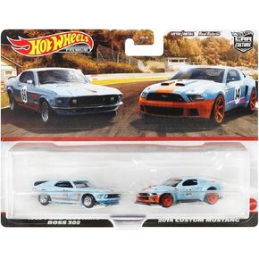 Hot Wheels HKF58 Premium 2-Pack 1969 Ford Mustang BOSS 302/2014 Custom Mustang [3 Years Old and Up]