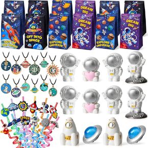 Golray Space Party لصالح الأطفال التماثيل راتنجات رائد فضاء التماثيل قلادة المجرة الفضاء الأكياس تحت عنوان القش الفضاء الخارج