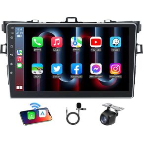 8 Core 4G+32G Android 13 Upgrade Car Radio for Toyota Corolla 2009-2013: 9" 1280 * 800 HD Touchscreen Stereo with Wireless Carplay Android Auto, Backup Camera Mirror Link GPS Bluetooth 5G WiFi SWC FM
