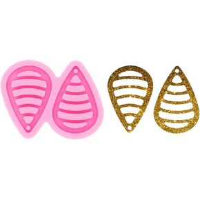 Shiny Glossy Hollow Tear Drop Hoop Earrings Resin Molds for Resin Casting Handmade Women Fashion Jewellery Resin Silicone Molds for Epoxy Resin Jewelry Making Pendant Craft, Size L