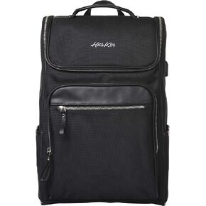 HUSKER Nylon GUFF Business Travel Backpack Laptop Bag with USB Port (Black)