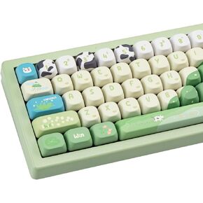 PBT Keycaps 130 Keys Cute Keycaps Dye-Sublimation Kawaii Keycaps Set XOA Profile Custom Keycaps for Cherry Gateron MX Swithes Mechanical Keyboards