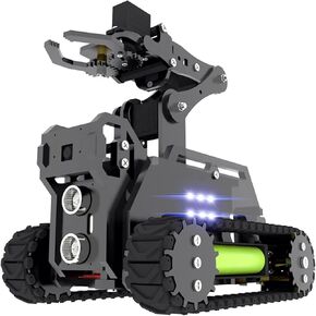 Adeept Rasptank Smart Robot Kit متوافق مع Raspberry Pi 4 3 Model B+ B Opencv Tank 4-DOF Robotics DIY Building Project