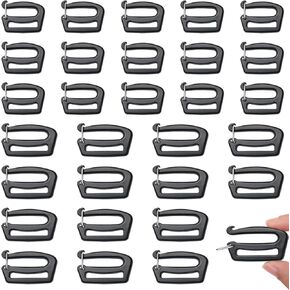 30 Pcs G Hook Plastic Clips for Straps Tri Glide Slide 1 Inch Plastic Clasp Buckle Connectors for Backpack Luggage Strap