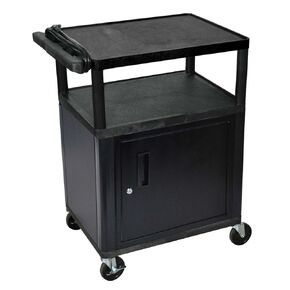 Luxor - 34"H AV Cart - 3 Shelves Cabinet Electric (LP34CE-B)