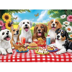 300 Pieces Puzzles for Adult Jigsaw Puzzle 300 Piece, Funny Puppy Puzzle Children Seniors, Vibrant Imagery Flower Puzzle, Challenging Activity Game Gift for Family Friends Men Women 21x15 Inches