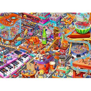 HUADADA Jigsaw Puzzles for Adults 1000 Piece Jigsaw Puzzles for Adults Challenging Game Puzzles with Letters on Back（Little People's World Party）