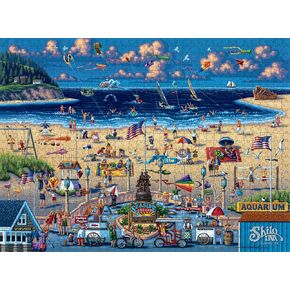 Buffalo Games - Eric Dowdle - Seaside ، USA - 1000 قطعة بانورامزو للبالغين - تحدي اللغز المثالي لليالي اللعبة - الحجم النهائي هو 26.75 × 19.75
